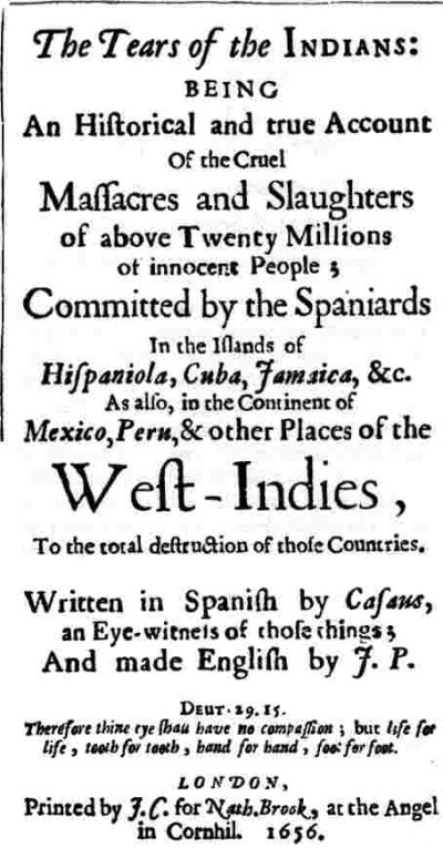 British Edition of de Las Casas Book, 1656