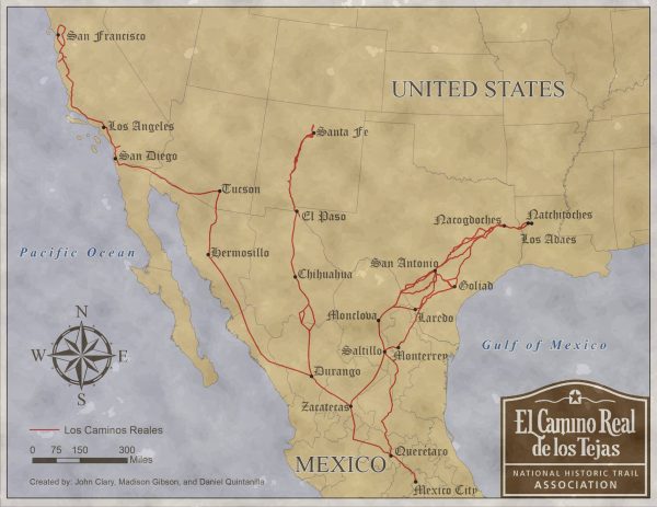 Map of Los Caminos Reales