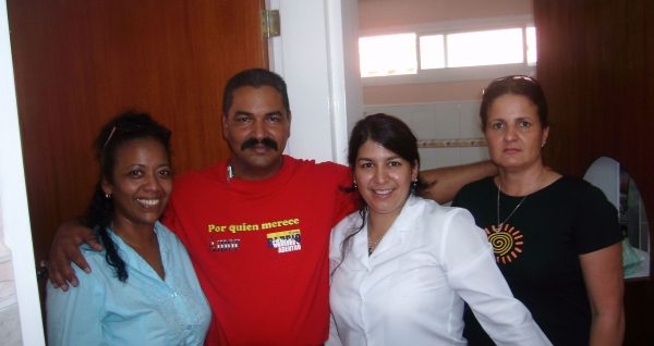 Dr Batista with her fellow colleagues in Venezuela.